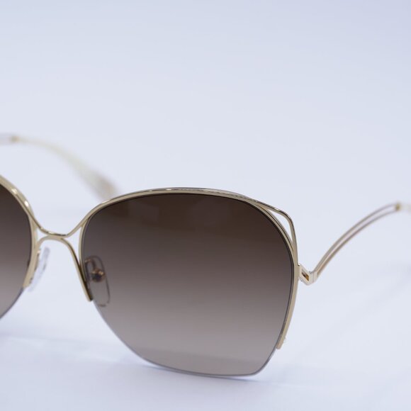 Victoria Beckham VBS96 C02 Sunglasses Gold Butterfly Frame, Brown Lenses - Picture 2 of 9